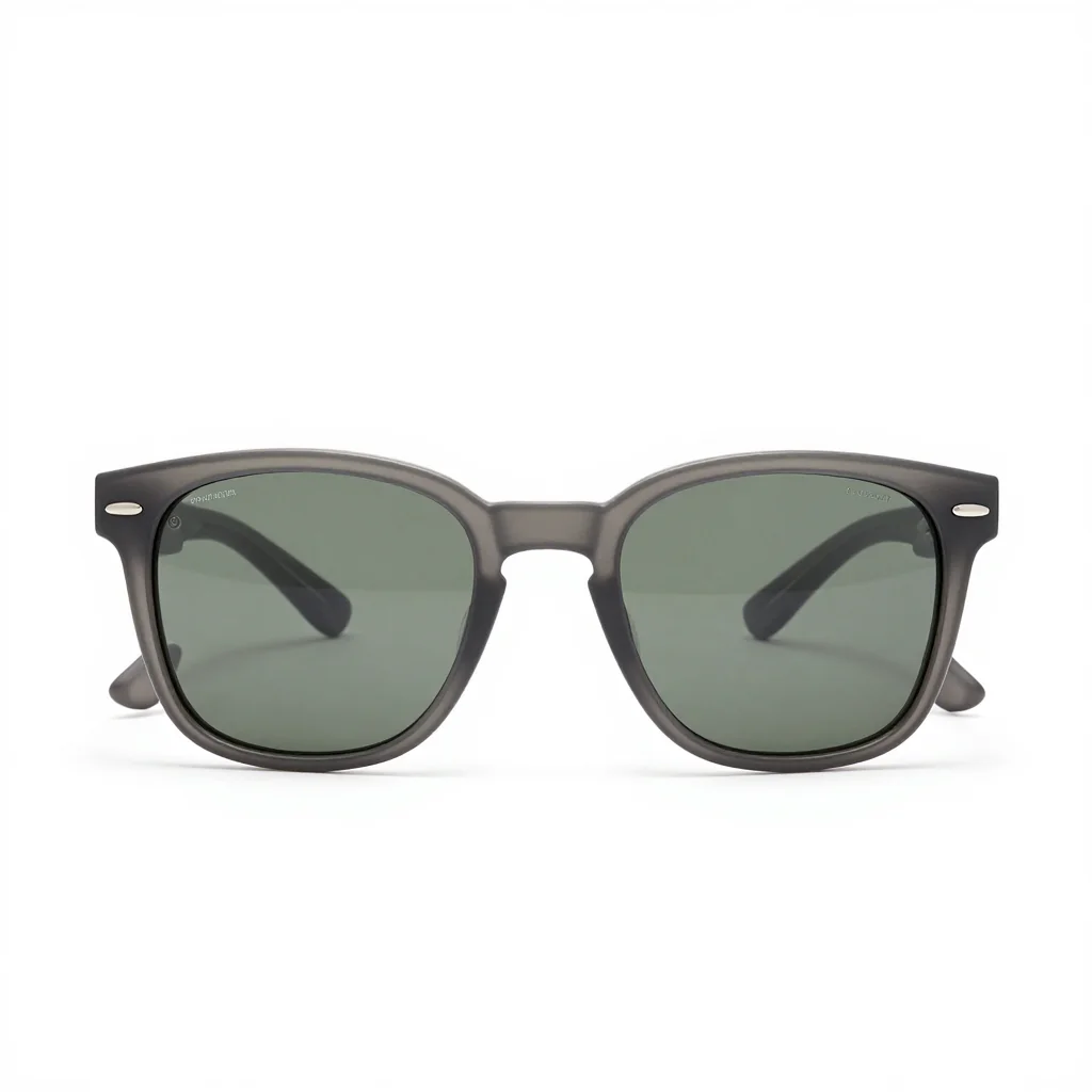 Modern Matte Gray Rounded Square Frame Sunglasses with Polarized Lenses