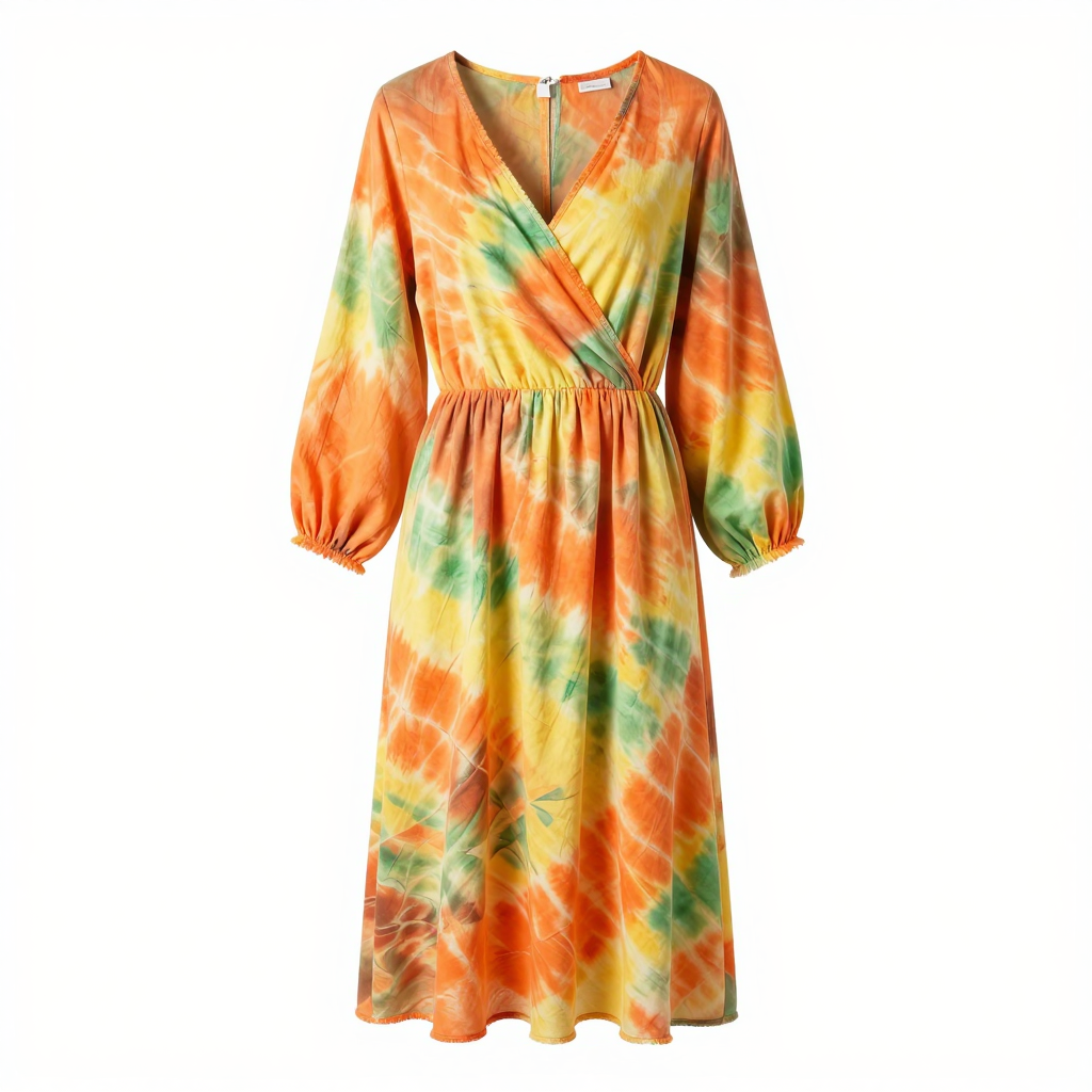 Tie-Dye Wrap Dress