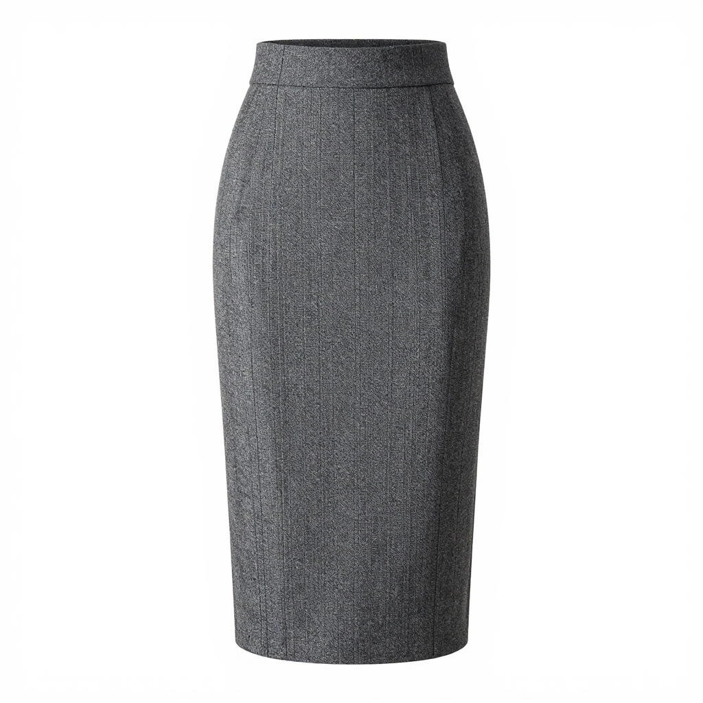 Gray Flannel Pencil Skirt