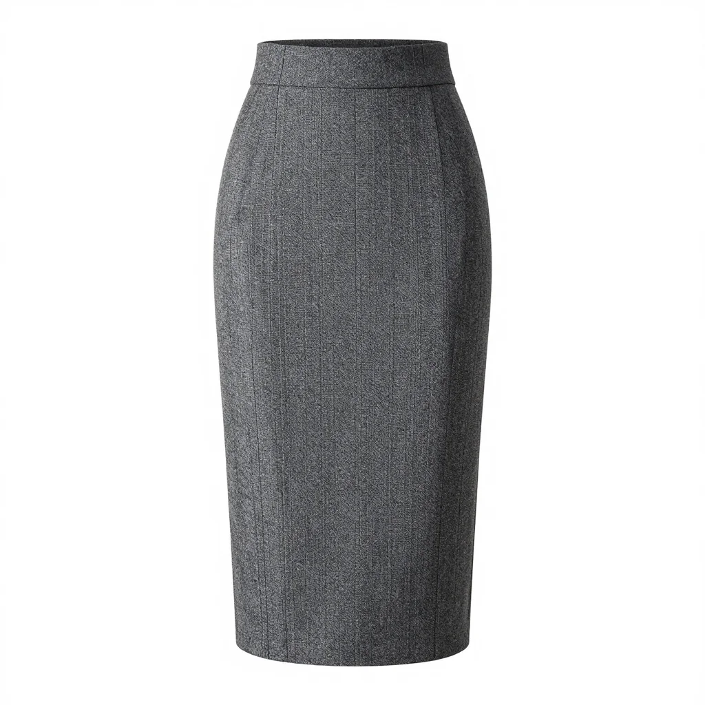 Gray Flannel Pencil Skirt