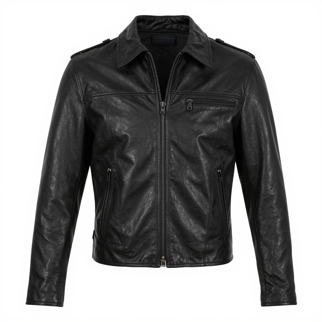 Rugged Leather Biker Jacket