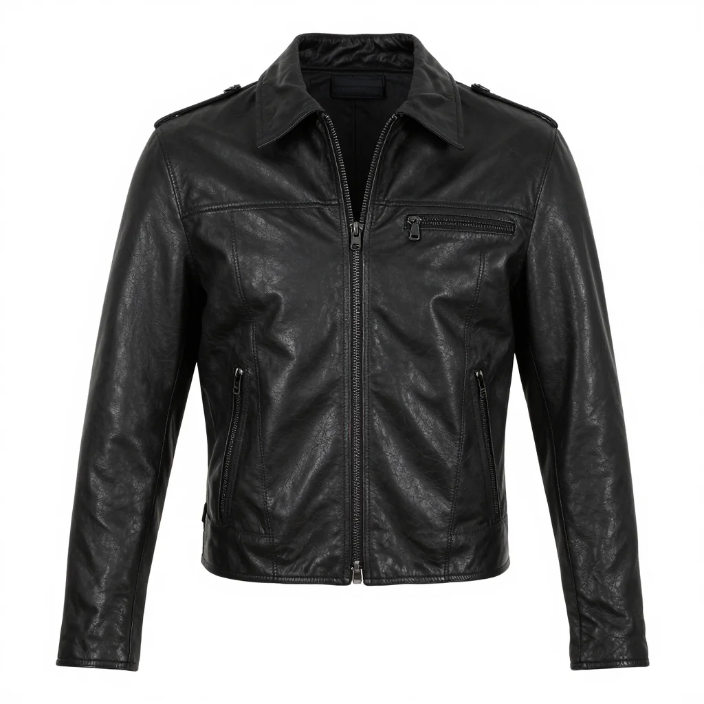 Rugged Leather Biker Jacket