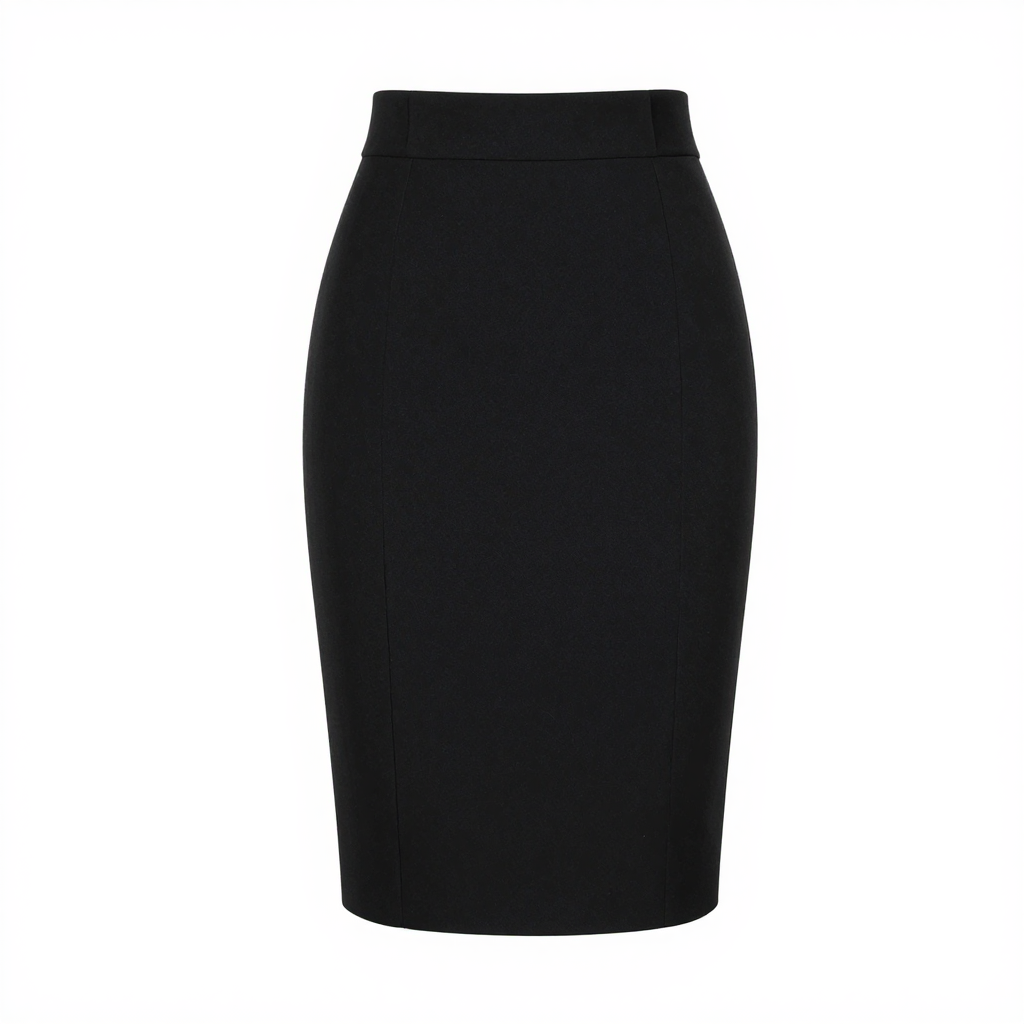 Black Wool Pencil Skirt