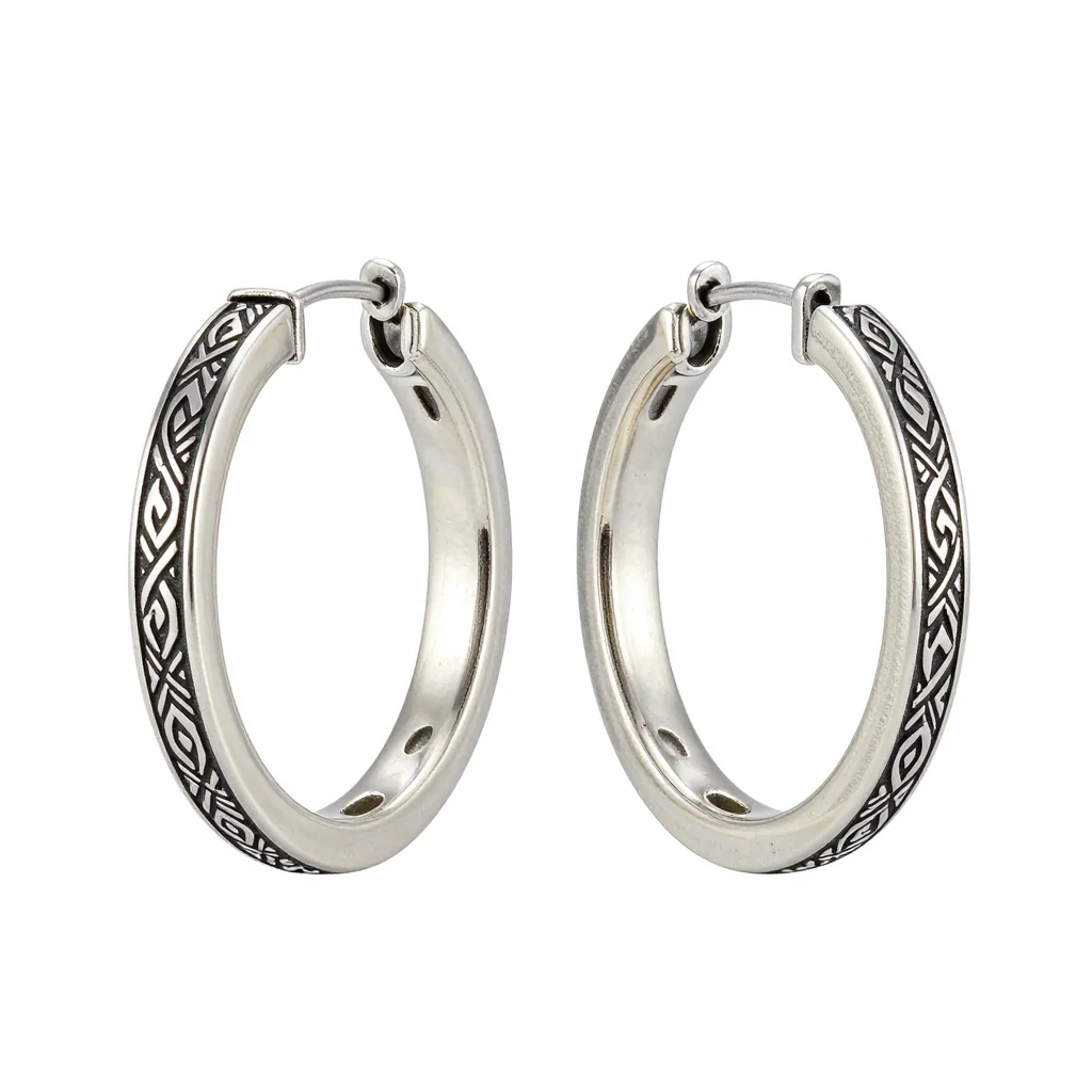 Tribal Pattern Hoop Earrings