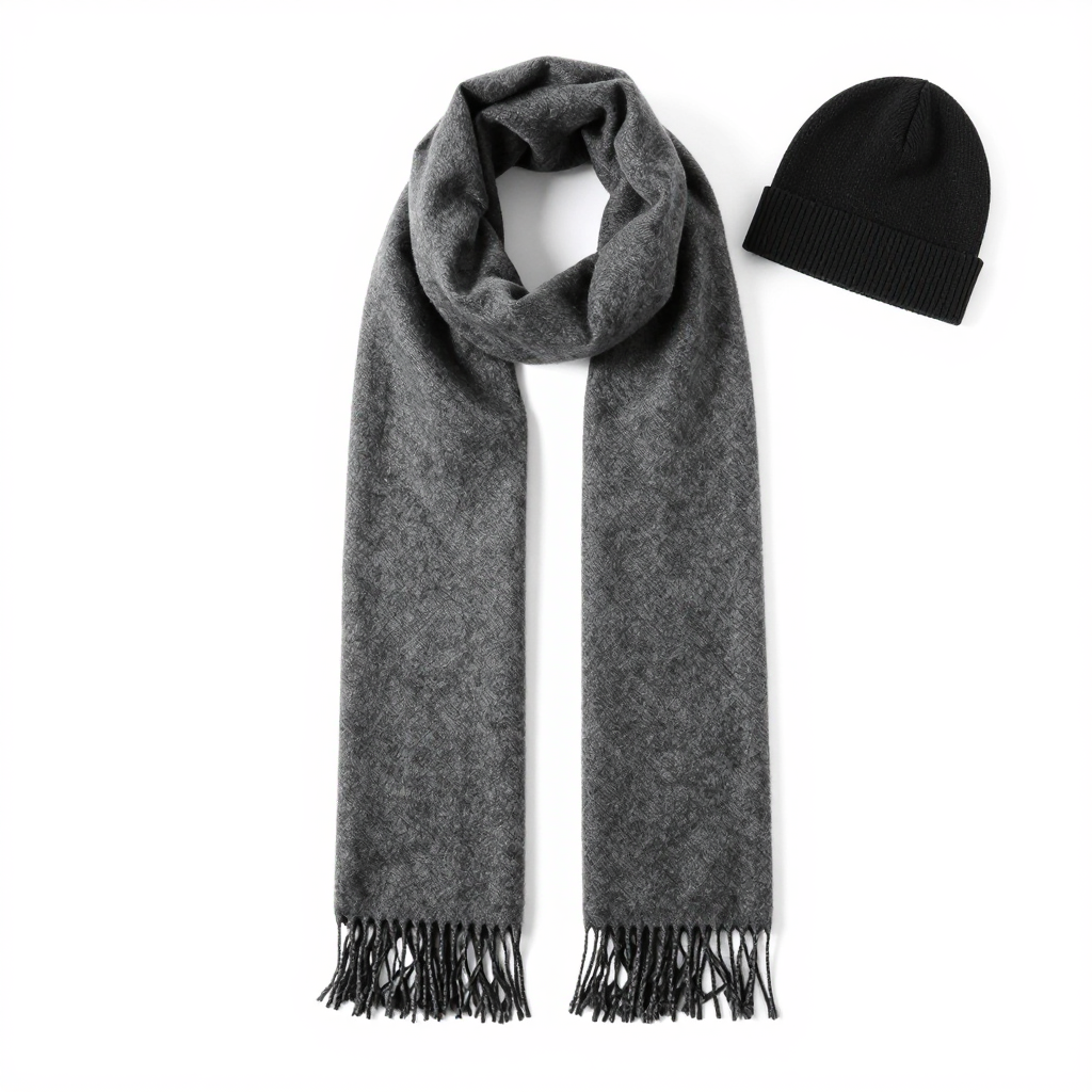 Wool Blend Scarf with Fringe