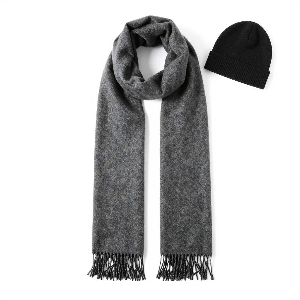 Wool Blend Scarf with Fringe