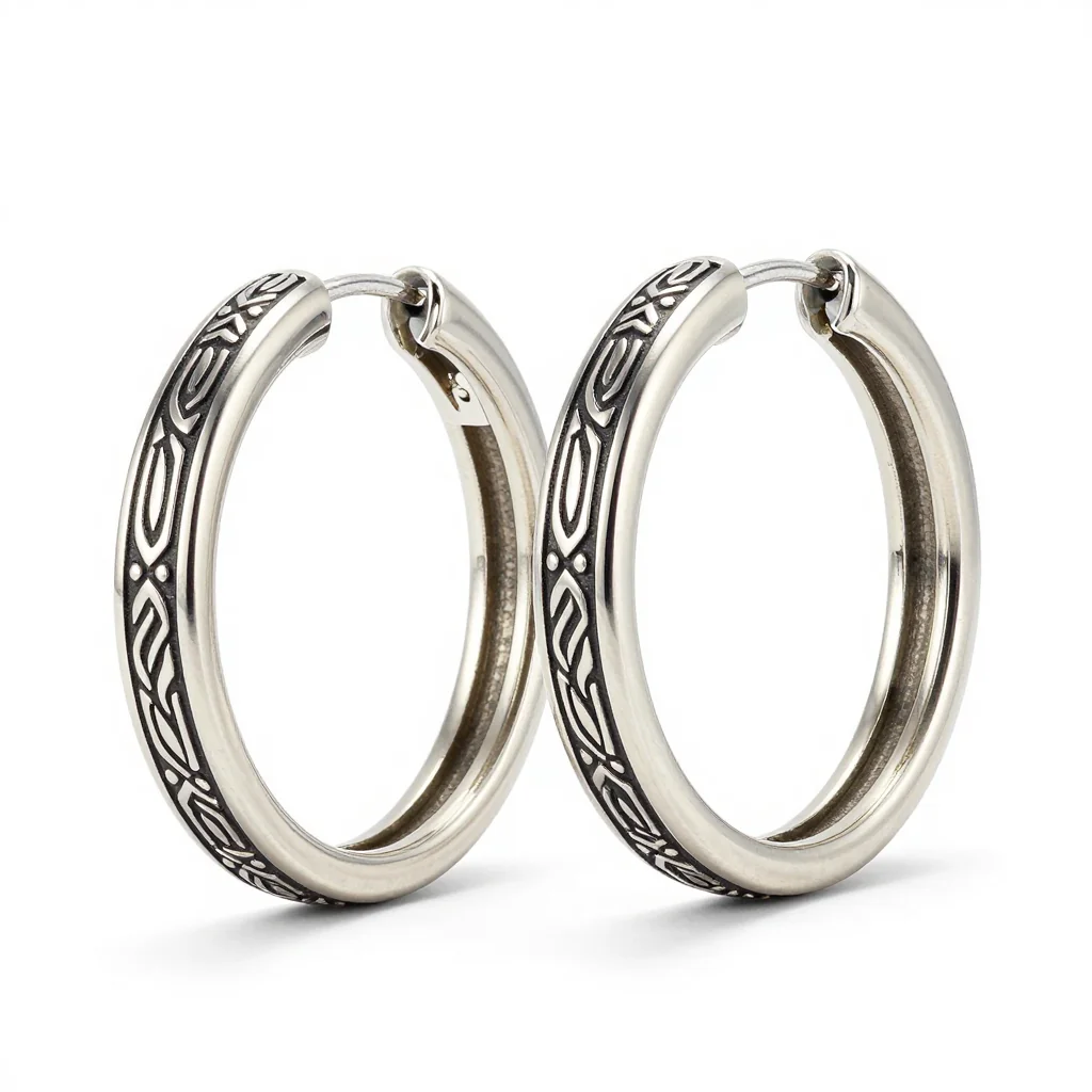 Tribal Pattern Hoop Earrings
