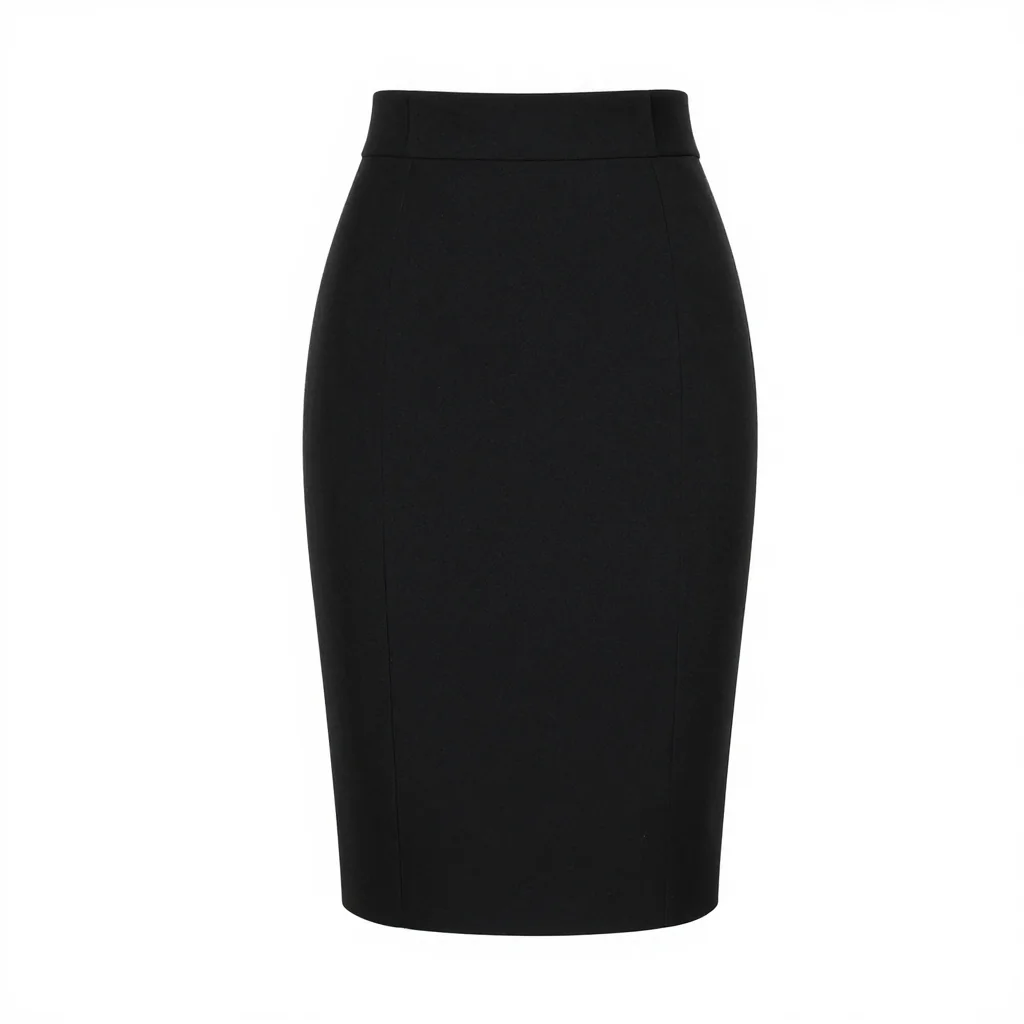 Black Wool Pencil Skirt