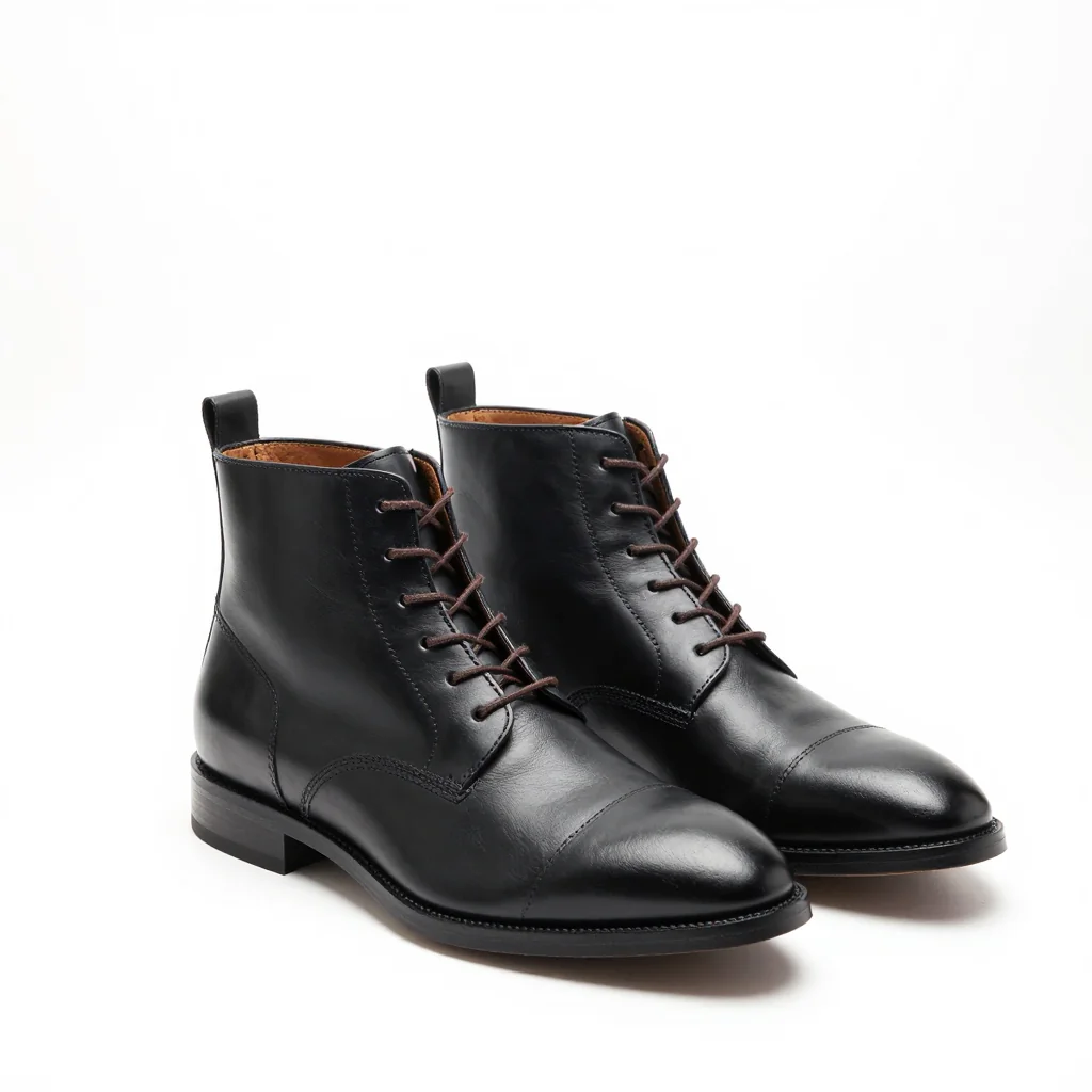 Urban Edge Men's Full-Grain Leather Dress Boots with Modern Polished Design