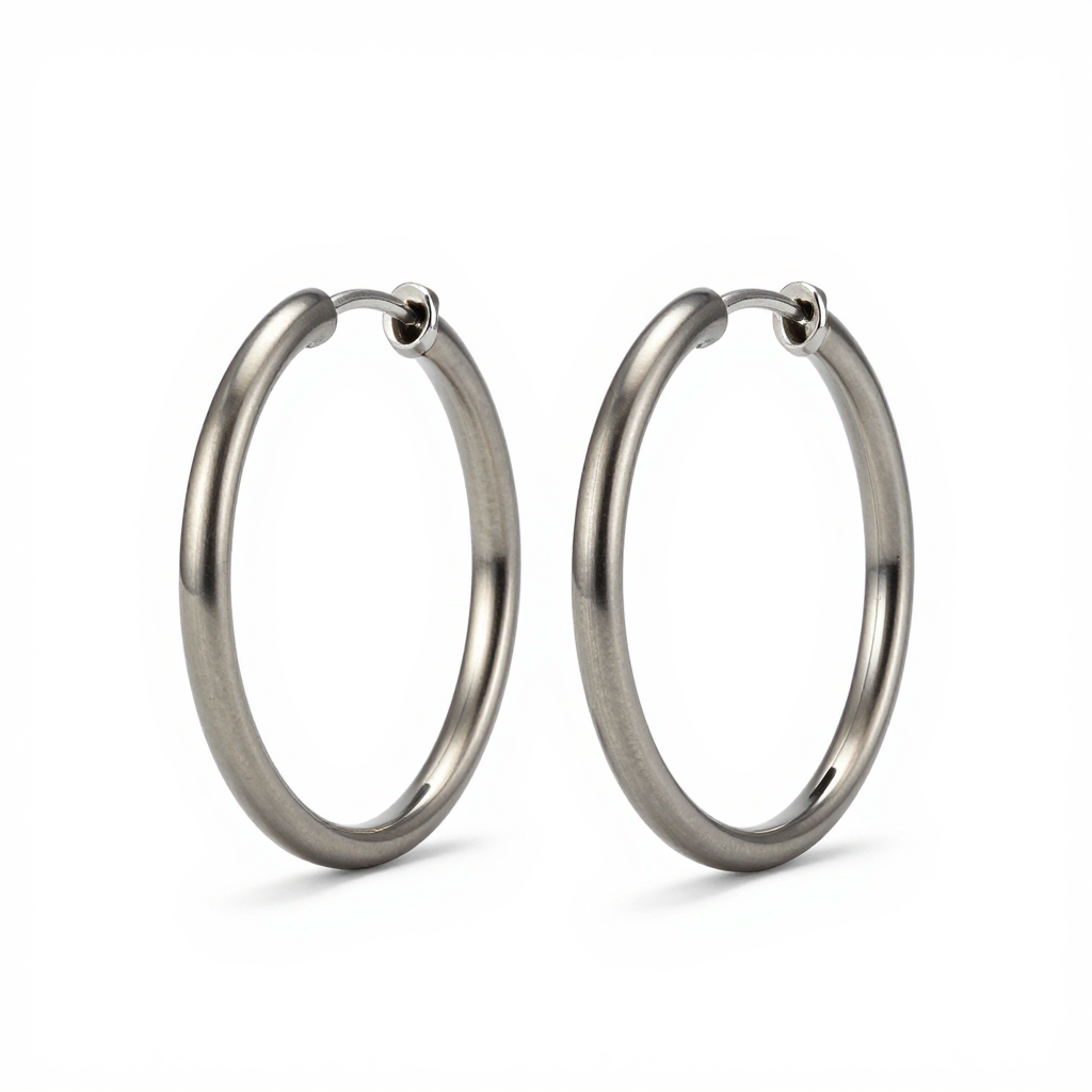 Sleek Titanium Hoop Earrings
