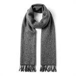 Wool Blend Scarf with Fringe - 3