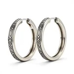 Tribal Pattern Hoop Earrings - 3