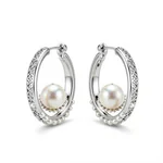 Lace and Pearl Hoop Earrings - 5