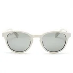 Modern Matte White Oval Frame Sunglasses with Frosted Polarized Lenses - 4