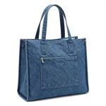 Retro Cotton Denim Tote - 7
