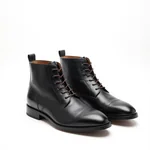 Urban Edge Men's Full-Grain Leather Dress Boots with Modern Polished Design - 4