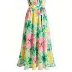 Retro Floral Maxi Dress - 3
