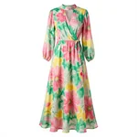 Retro Floral Maxi Dress - 5