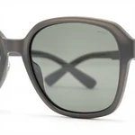Modern Matte Gray Rounded Square Frame Sunglasses with Polarized Lenses - 5