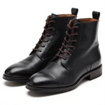 Urban Edge Men's Full-Grain Leather Dress Boots with Modern Polished Design - 6