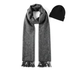 Wool Blend Scarf with Fringe - 1