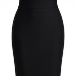 Black Wool Pencil Skirt - 6