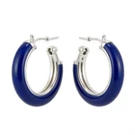 Ceramic and Silver Hoop Earrings - 2