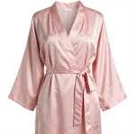 Silk Kimono Dress in Pale Pink Floral - 6