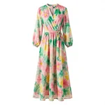Retro Floral Maxi Dress - 4