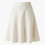White Linen Midi Skirt - 6